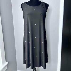 Ivy Lane women’s black dress with faux pearls on front size medium